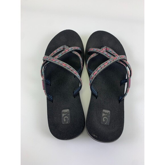 Teva Olowahu Mush Sandal 6840 Slip On Slide Strappy Felicitas Black Womens 9 - Picture 6 of 12
